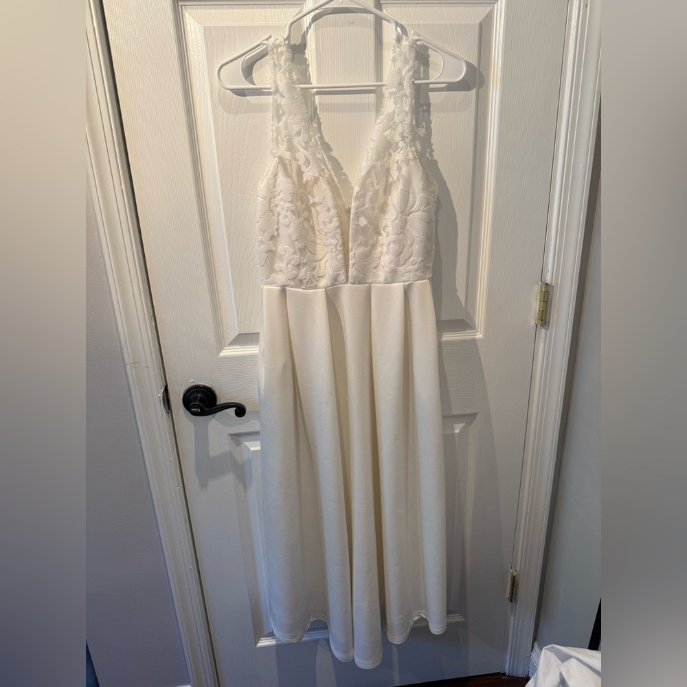 Ivory Lace Bodice A-Line Dress
